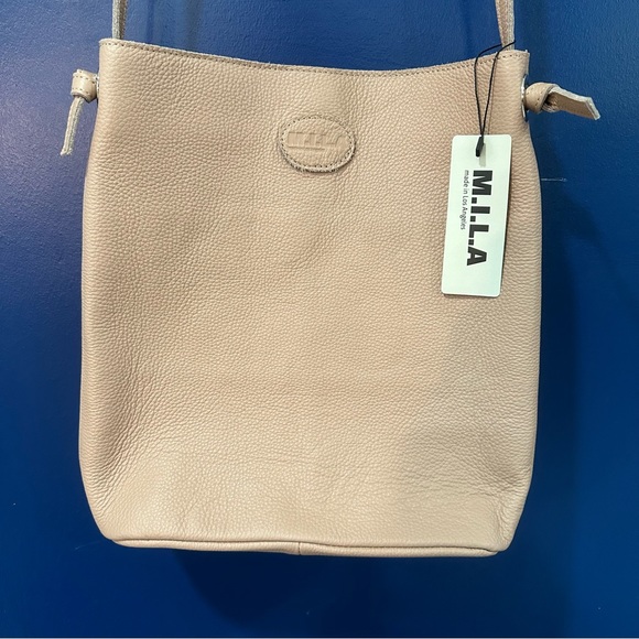 M.I.L.A. Made in Los Angeles Light Pink/Nude Leather Purse/ Cross Body NWT - Picture 9 of 10